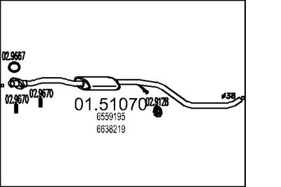 0151070 MTS Средний глушитель выхлопных газов