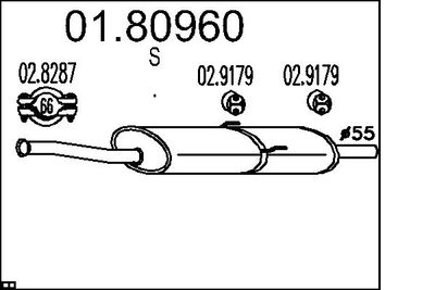 0180960 MTS Средний глушитель выхлопных газов