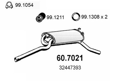 607021 ASSO Глушитель выхлопных газов конечный