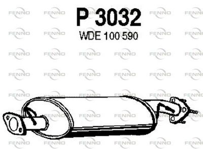 P3032 FENNO Средний глушитель выхлопных газов