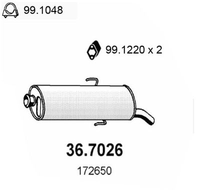 367026 ASSO Глушитель выхлопных газов конечный