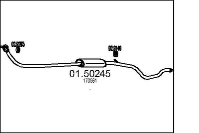 0150245 MTS Средний глушитель выхлопных газов