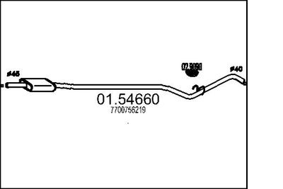 0154660 MTS Средний глушитель выхлопных газов