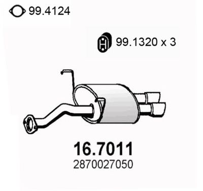 167011 ASSO Глушитель выхлопных газов конечный