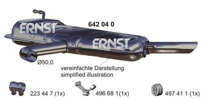 642040 ERNST Глушитель выхлопных газов конечный