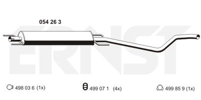 054263 ERNST Средний глушитель выхлопных газов
