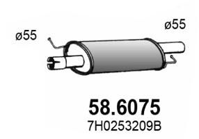 586075 ASSO Средний глушитель выхлопных газов
