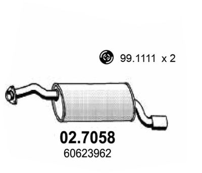 027058 ASSO Глушитель выхлопных газов конечный