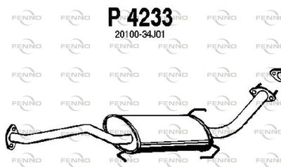 P4233 FENNO Средний глушитель выхлопных газов