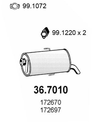 367010 ASSO Глушитель выхлопных газов конечный