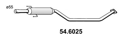 546025 ASSO Средний глушитель выхлопных газов