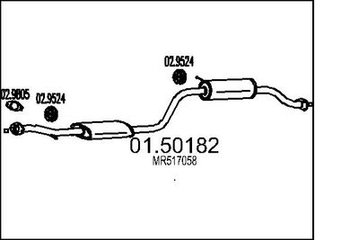 0150182 MTS Средний глушитель выхлопных газов
