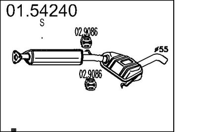 0154240 MTS Средний глушитель выхлопных газов