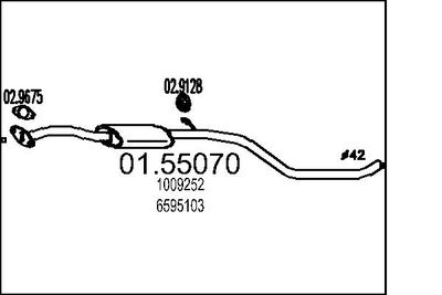 0155070 MTS Средний глушитель выхлопных газов