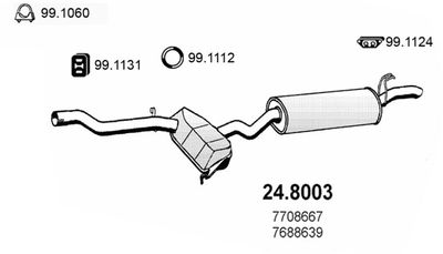 248003 ASSO Средний  конечный глушитель ОГ