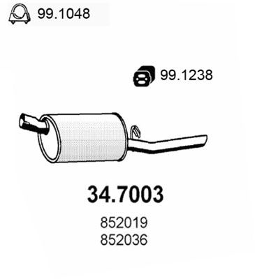 347003 ASSO Глушитель выхлопных газов конечный