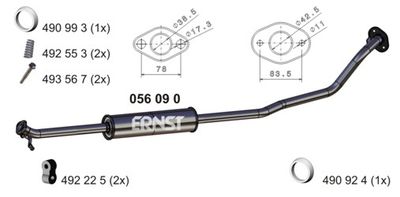 056090 ERNST Средний глушитель выхлопных газов