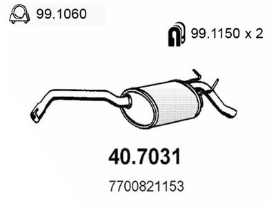 407031 ASSO Глушитель выхлопных газов конечный