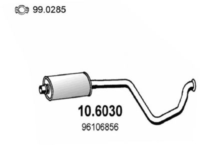 106030 ASSO Средний глушитель выхлопных газов