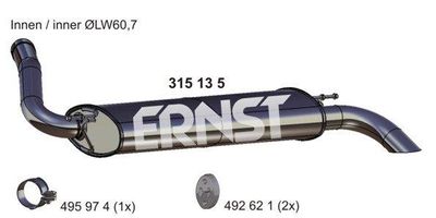315135 ERNST Глушитель выхлопных газов конечный