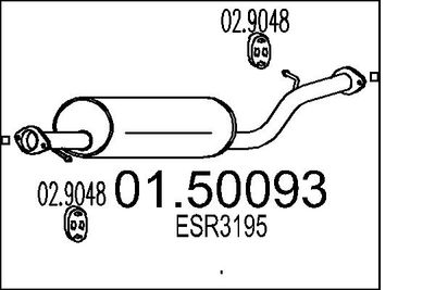 0150093 MTS Средний глушитель выхлопных газов