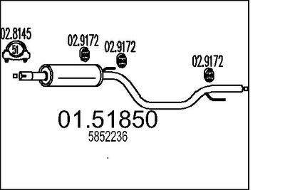 0151850 MTS Средний глушитель выхлопных газов
