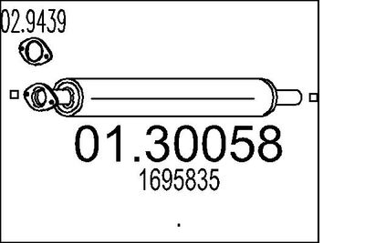0130058 MTS Предглушитель выхлопных газов