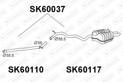 SK60037 VENEPORTE Глушитель выхлопных газов конечный