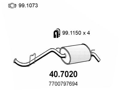 407020 ASSO Глушитель выхлопных газов конечный