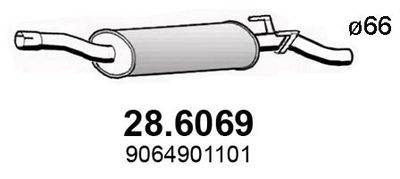 286069 ASSO Средний глушитель выхлопных газов