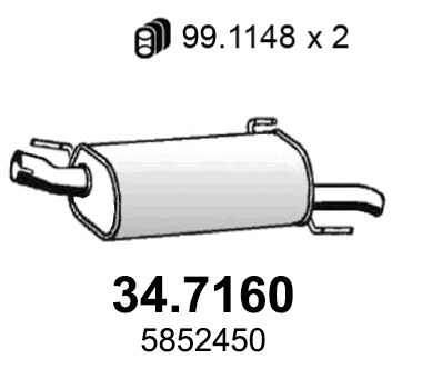 347160 ASSO Глушитель выхлопных газов конечный