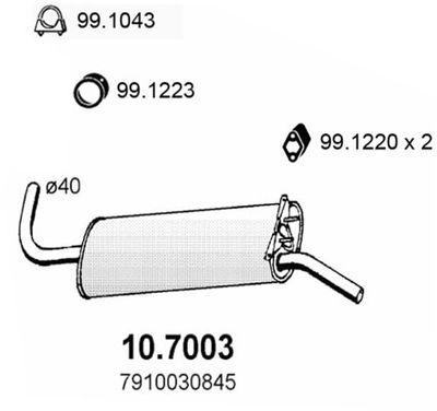 107003 ASSO Глушитель выхлопных газов конечный