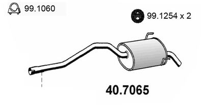 407065 ASSO Глушитель выхлопных газов конечный
