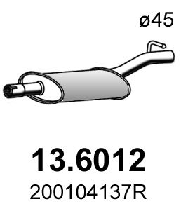 136012 ASSO Средний глушитель выхлопных газов