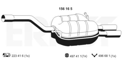 156165 ERNST Глушитель выхлопных газов конечный