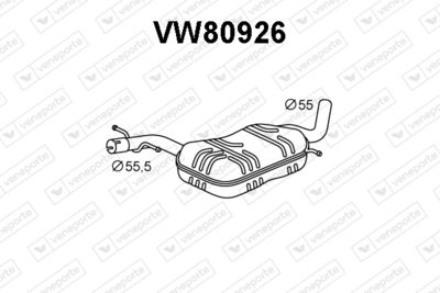 VW80926 VENEPORTE Предглушитель выхлопных газов