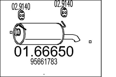 0166650 MTS Глушитель выхлопных газов конечный