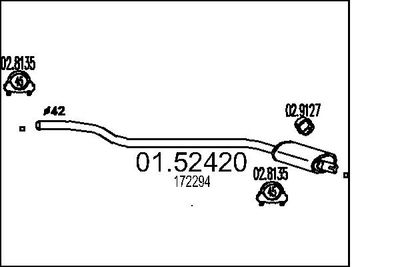 0152420 MTS Средний глушитель выхлопных газов