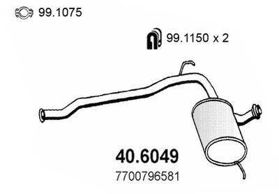 406049 ASSO Средний глушитель выхлопных газов