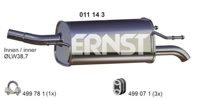 011143 ERNST Глушитель выхлопных газов конечный