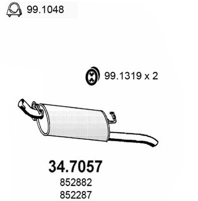 347057 ASSO Глушитель выхлопных газов конечный