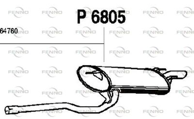 P6805 FENNO Глушитель выхлопных газов конечный