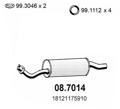 087014 ASSO Глушитель выхлопных газов конечный
