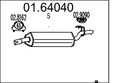 0164040 MTS Глушитель выхлопных газов конечный