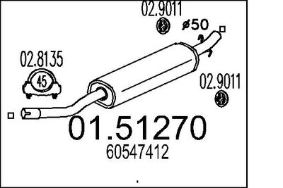 0151270 MTS Средний глушитель выхлопных газов