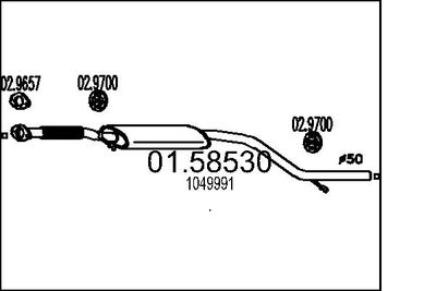 0158530 MTS Средний глушитель выхлопных газов