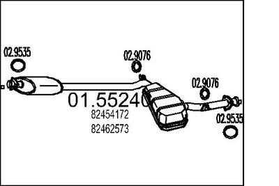 0155240 MTS Средний глушитель выхлопных газов