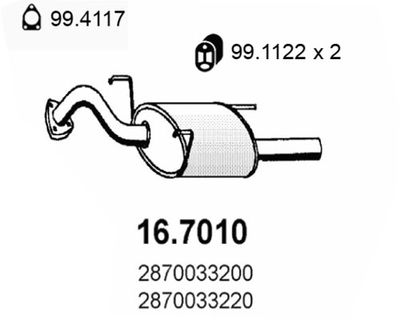 167010 ASSO Глушитель выхлопных газов конечный