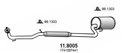 118005 ASSO Средний  конечный глушитель ОГ