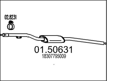 0150631 MTS Средний глушитель выхлопных газов